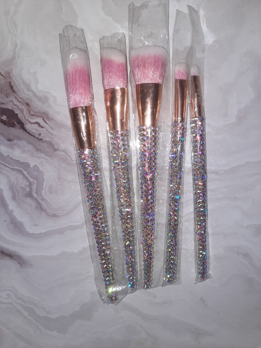 Sparkling Pink Ombre Makeup Brush Set